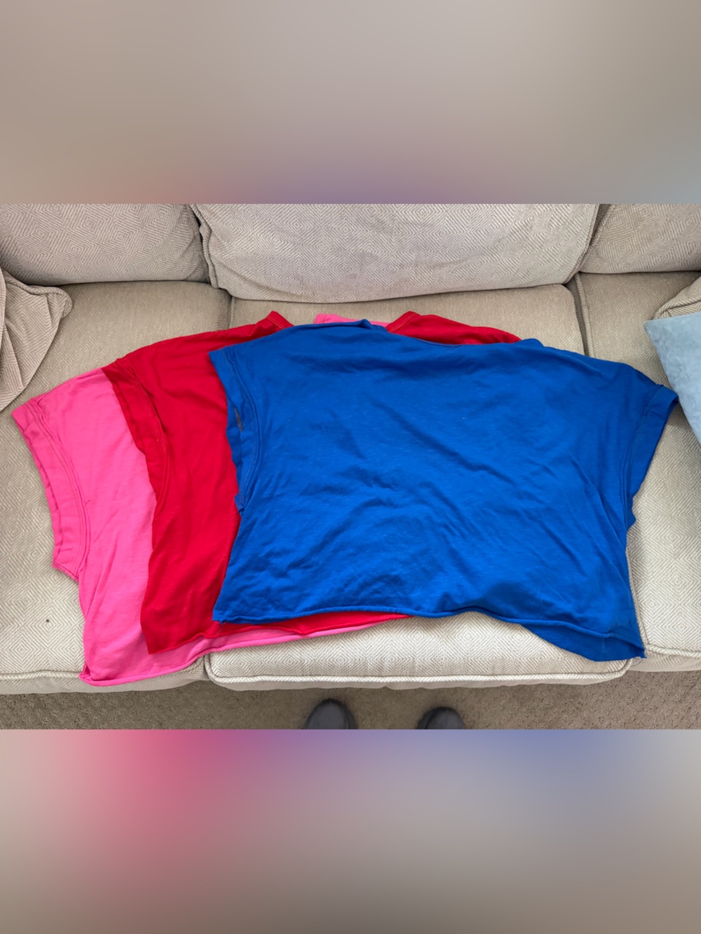 SHEIN 3-Pack womens Tops Pink, Red and Blue Size Large
